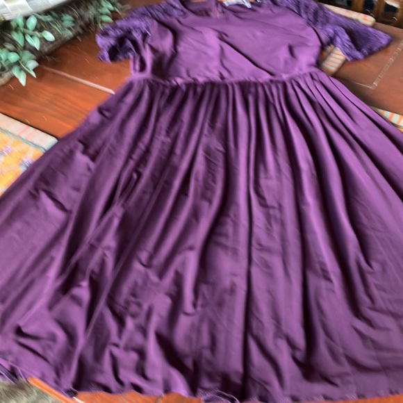 Rich Purple poly and lace sleeves ASOS dress size 4 - Picture 3 of 5